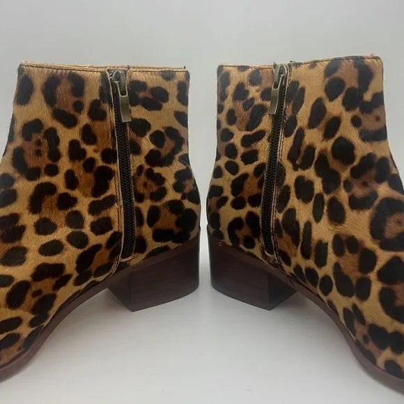 J. Crew “Walker” ankle calf hair boots- Rich Mahogany leopard print-women-7