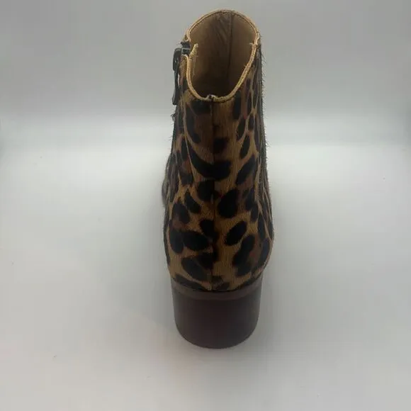 J. Crew “Walker” ankle calf hair boots- Rich Mahogany leopard print-women-7