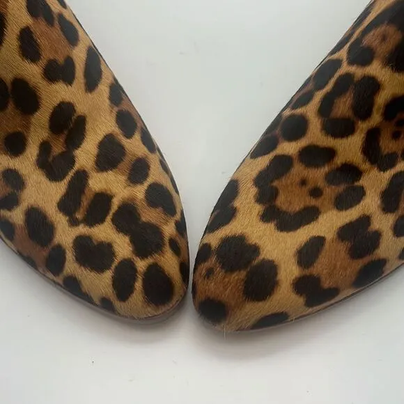 J. Crew “Walker” ankle calf hair boots- Rich Mahogany leopard print-women-7