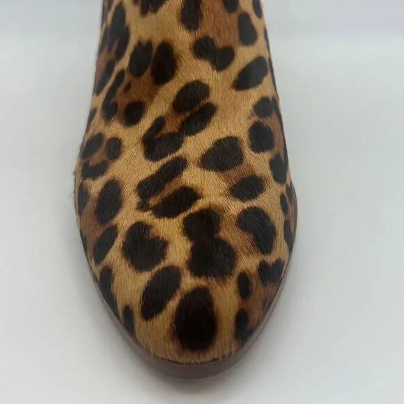 J. Crew “Walker” ankle calf hair boots- Rich Mahogany leopard print-women-7