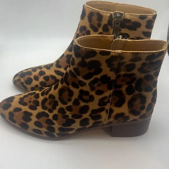 J. Crew “Walker” ankle calf hair boots- Rich Mahogany leopard print-women-7