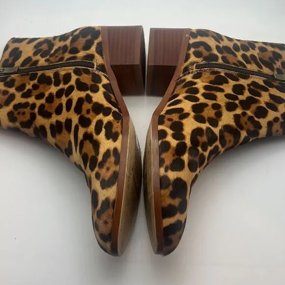 J. Crew “Walker” ankle calf hair boots- Rich Mahogany leopard print-women-7