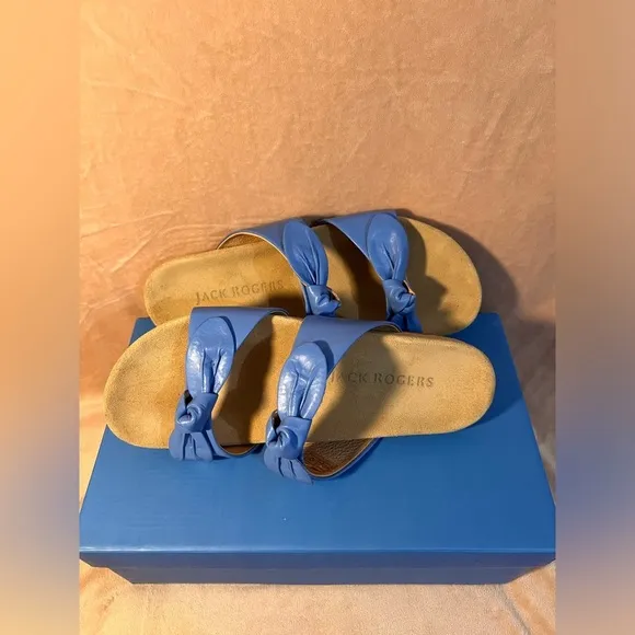 Jack Rogers Annie Double Knot Comfort Sandals – Azure Blue, Size 8