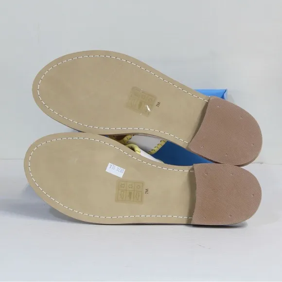 Jack Rogers Embroidered White Rainbow &amp; Clouds White Thong Sandals NWT