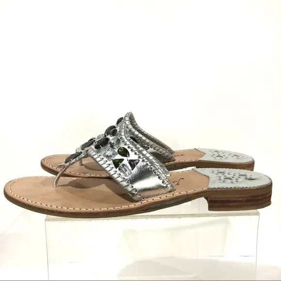 Jack Rogers Jeweled Gemstone Navajo Flat  Flip Flop Thong Sandals - Sz 10 HTF