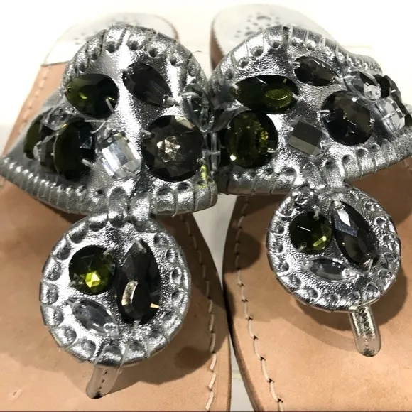 Jack Rogers Jeweled Gemstone Navajo Flat  Flip Flop Thong Sandals - Sz 10 HTF