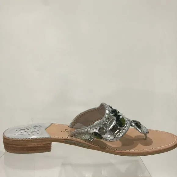 Jack Rogers Jeweled Gemstone Navajo Flat  Flip Flop Thong Sandals - Sz 10 HTF