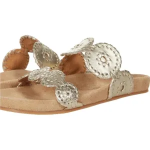 Jack Rogers Lauren Comfort Sandals SZ 8 Platinum
