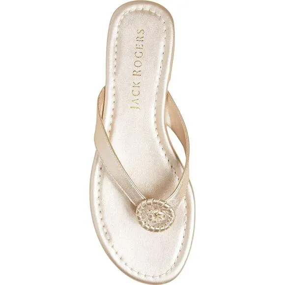 Jack Rogers Women Rowan Flip Flop Thong Sandals US 7M Platinum