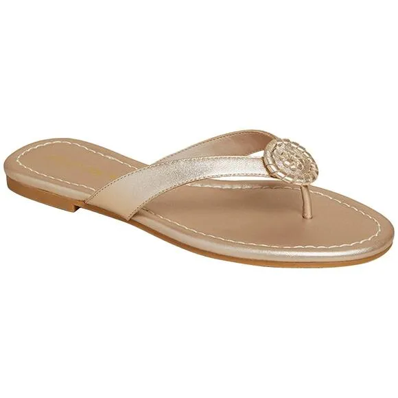Jack Rogers Women Rowan Flip Flop Thong Sandals US 7M Platinum