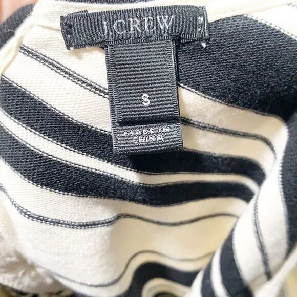 J. Crew Villa Dress in Black &amp; Cream Stripe 35389
