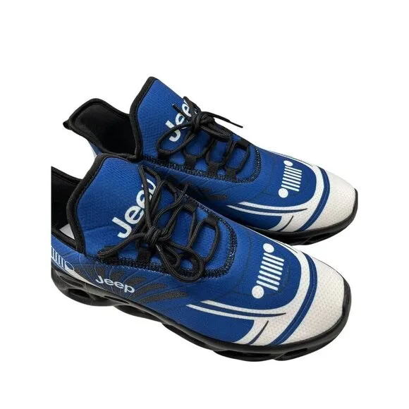 Jeep Men's US Size 11 Jeep Shoes Breathable Chunky Sneakers Blue/White/Black