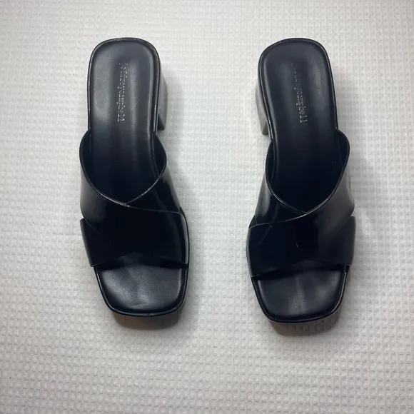 Jeffrey Campbell Black Jelly Platform Slip on Sandals Y2K Size 9