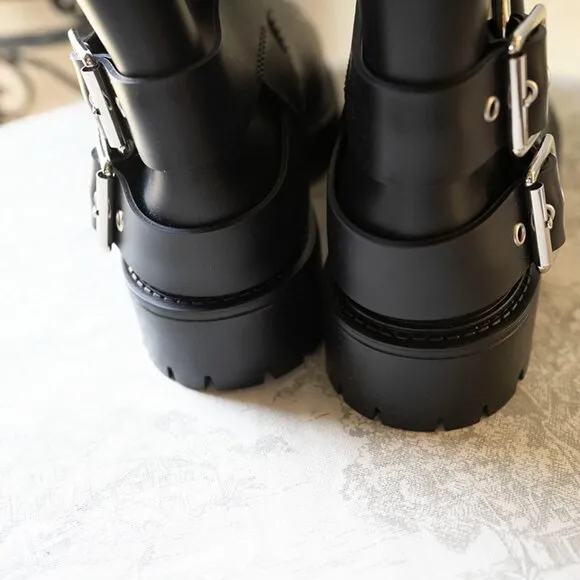 Jeffrey Campbell Controller Moto-inspired water-resistant rain boots sz 10 New