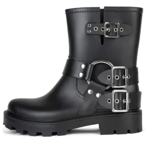 Jeffrey Campbell Controller Moto-inspired water-resistant rain boots sz 10 New