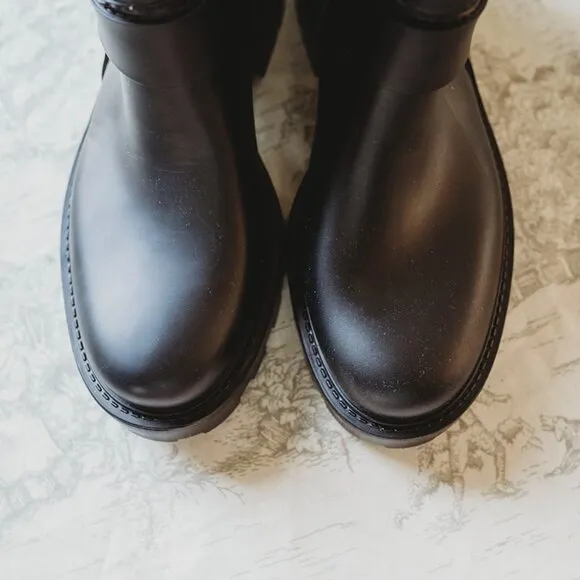 Jeffrey Campbell Controller Moto-inspired water-resistant rain boots sz 10 New