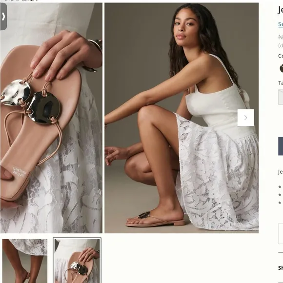 Jeffrey Campbell Neutral W/ Gold Sandals with Metallic Accent NWT Size 6.5
