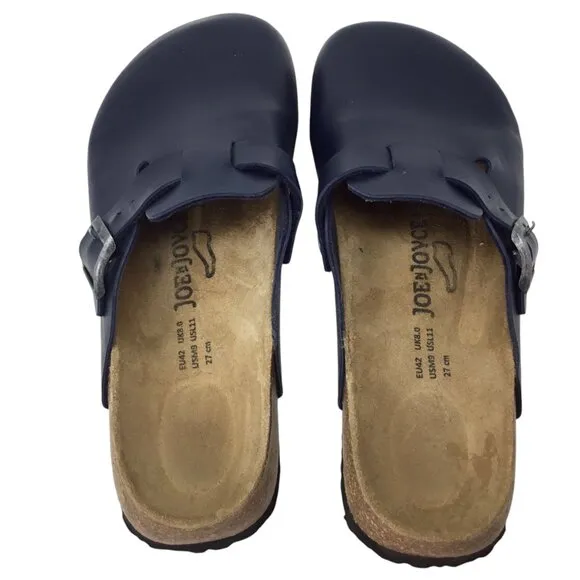 Joe N Joyce Amsterdam Clogs Mules Sandals Navy Blue M 9 W 11 Unisex Cork Comfort