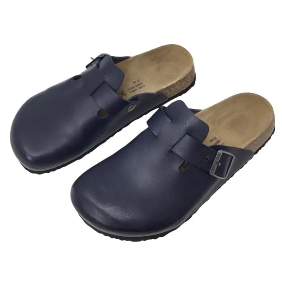 Joe N Joyce Amsterdam Clogs Mules Sandals Navy Blue M 9 W 11 Unisex Cork Comfort