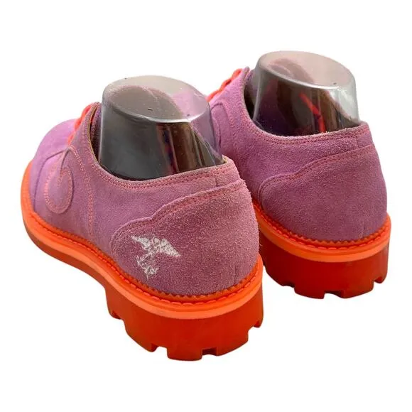 John Fluevog 7th Heaven Gibson Swirl Lace-Up Derby Platform Shoes Purple 7.5