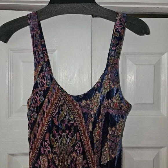 Johnny Was Multicolor Omo Burnout Peony Dress Maxi Size Large $575