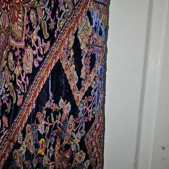 Johnny Was Multicolor Omo Burnout Peony Dress Maxi Size Large $575