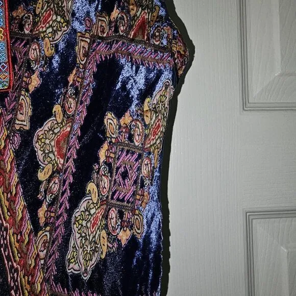 Johnny Was Multicolor Omo Burnout Peony Dress Maxi Size Large $575