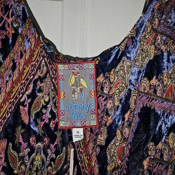 Johnny Was Multicolor Omo Burnout Peony Dress Maxi Size Large $575