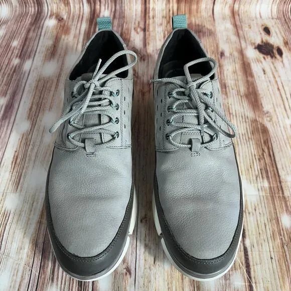 Johnston &amp; Murphy XC4 Mens Size 12 Gray Leather Waterproof Shoes Oxford Sneakers