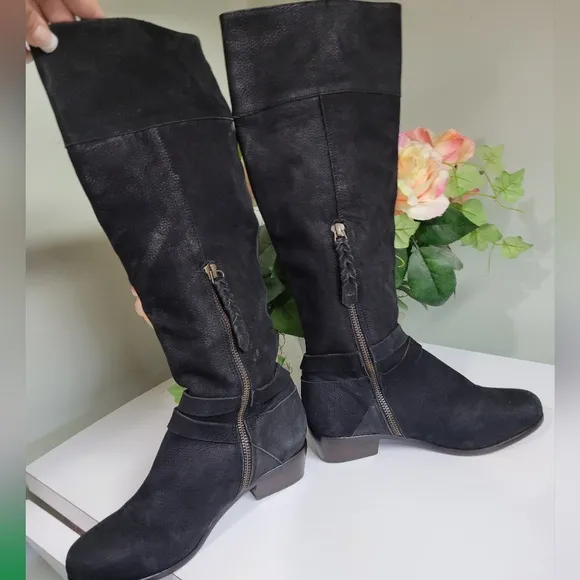 Joie Landslide Womens 36 6 Tall Black Leather Harness Riding Boots luxury