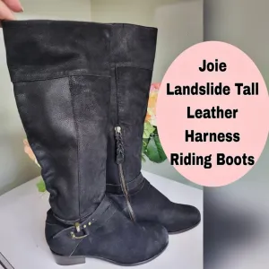 Joie Landslide Womens 36 6 Tall Black Leather Harness Riding Boots luxury