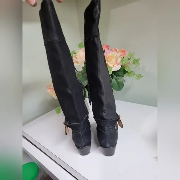 Joie Landslide Womens 36 6 Tall Black Leather Harness Riding Boots luxury