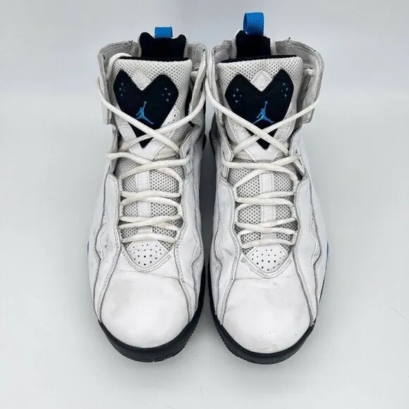 Jordan True Flight Men Size 10.5 Basketball Shoes White Blue Black 342964-142