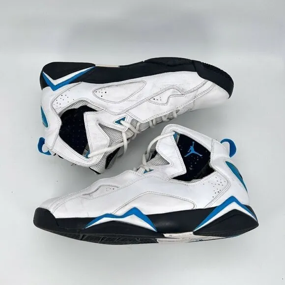 Jordan True Flight Men Size 10.5 Basketball Shoes White Blue Black 342964-142