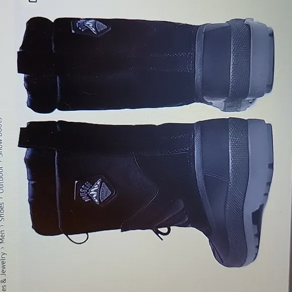 Jousen black winter snow boots waterproof lightweight nylon AMY693 Size 8 NEW…
