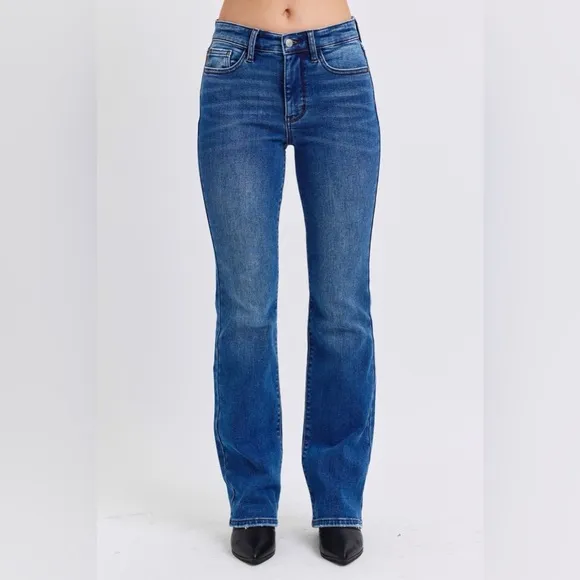 Judy Blue Run Mid-Rise Bootcut Jeans with Thermal Lining
