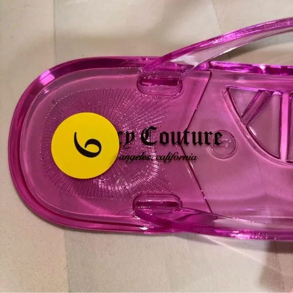 Juicy Couture Pink Jelly FlipFlops Sandals with Silver Bows