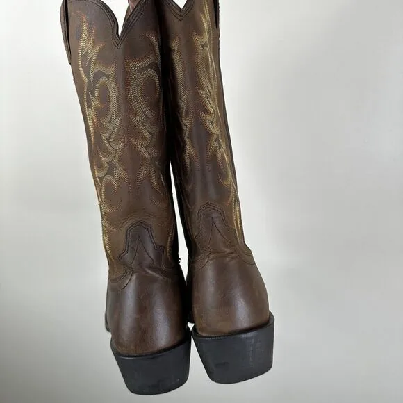 Justin Boots Mens 8.5 EE Brown Leather Tall Western Cowboy Country
