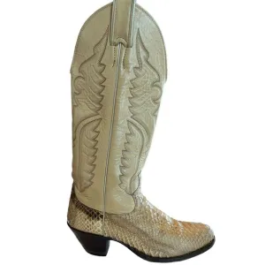 Justin Snakeskin Cowboy Boots Womens 5 1/2B Tall Vintage Leather L4661 USA