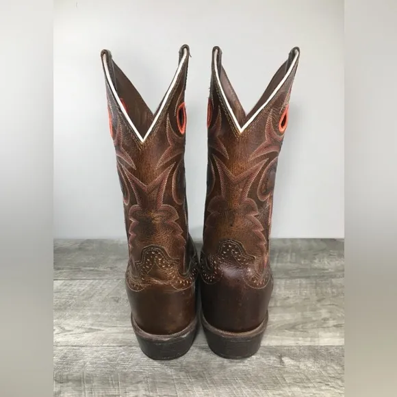 Justin SV2534 Sagen Silver Saddle Buckaroo Cowboy Western Leather Men’s Boots 9