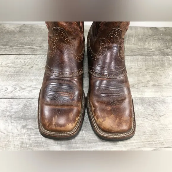 Justin SV2534 Sagen Silver Saddle Buckaroo Cowboy Western Leather Men’s Boots 9