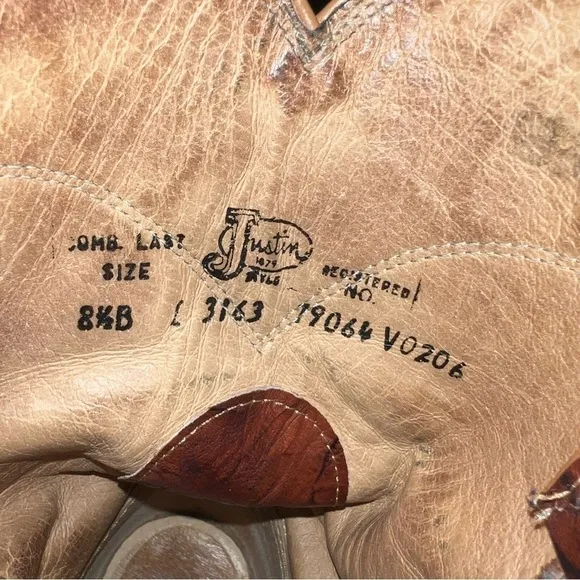 Justin Western Style Roper Boots Chestnut Brown Size 8.5B