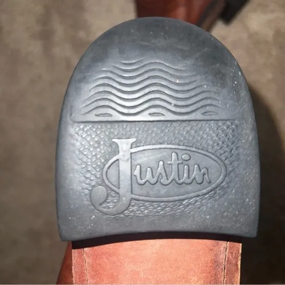 Justin Western Style Roper Boots Chestnut Brown Size 8.5B