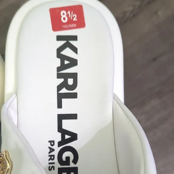 Karl Lagerfeld Women's White Slide Sandals