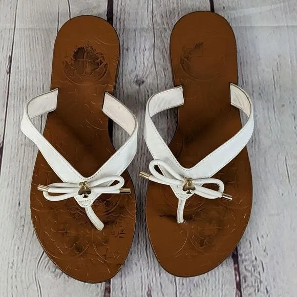 Kate Spade Charles Vacchetta White Sandals