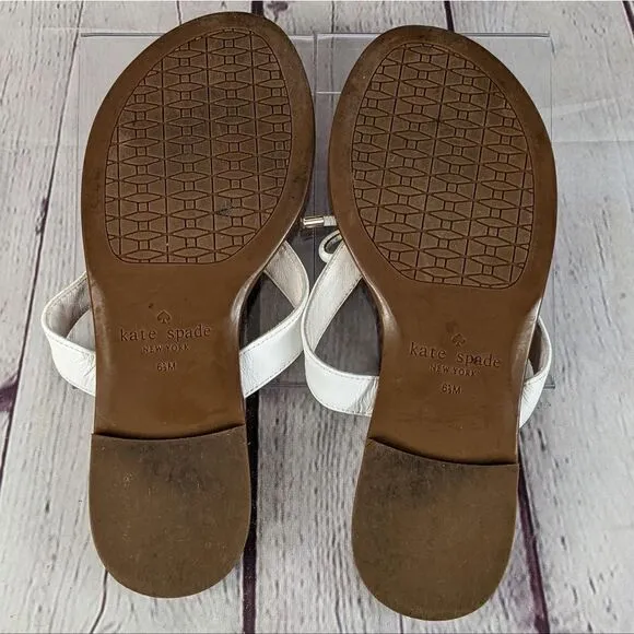 Kate Spade Charles Vacchetta White Sandals