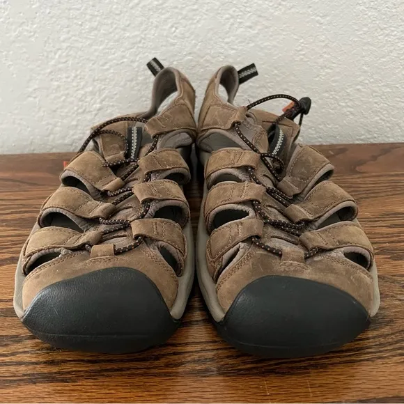 KEEN 1248 Kreek Brown Nubuck Leather Gladiator Hiking Water Shoe Sandals Size 11