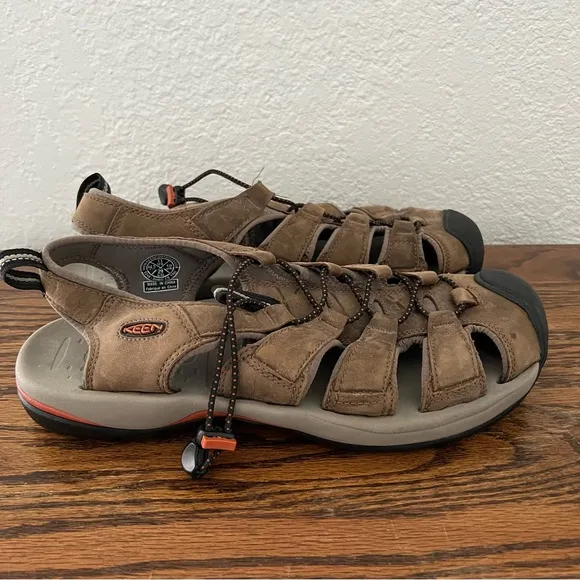 KEEN 1248 Kreek Brown Nubuck Leather Gladiator Hiking Water Shoe Sandals Size 11