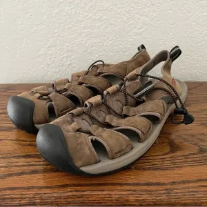 KEEN 1248 Kreek Brown Nubuck Leather Gladiator Hiking Water Shoe Sandals Size 11
