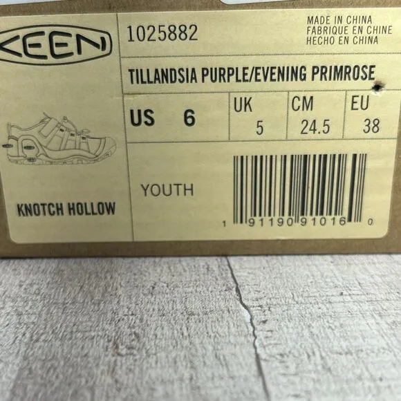 Keen Big Kids Girls Youth Knotch Hollow Sneaker Trail Purple Size 6 Y 1025882